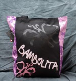 Borsetta Bambolita Nero Rosa Stoffa